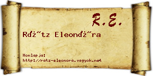 Rátz Eleonóra névjegykártya
