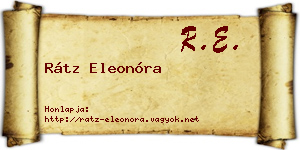 Rátz Eleonóra névjegykártya